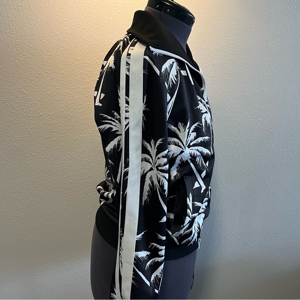 Pam & Gela Palm Tree Stand Collar Double Zipper Track Jacket - Picture 6 of 11